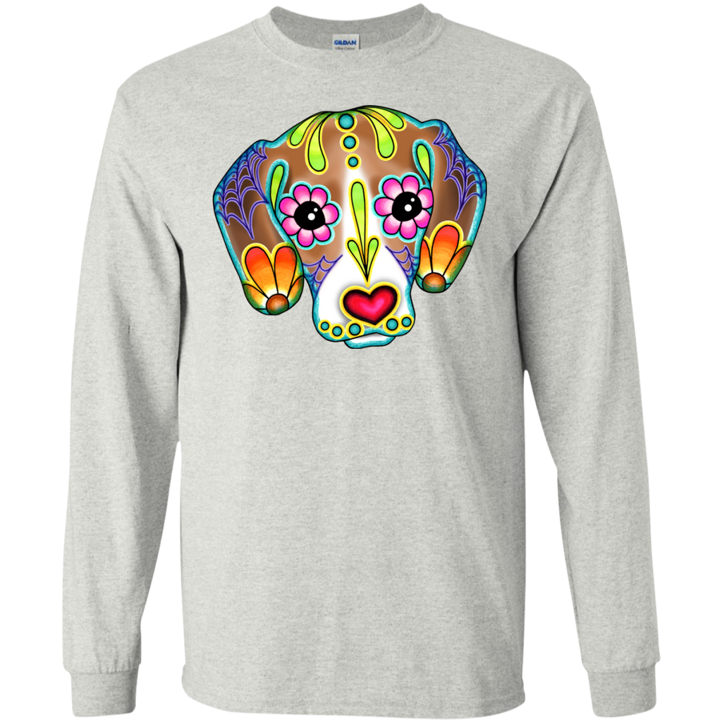 beagle - day of the dead sugar skull dog matching family T-Shirt