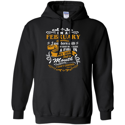 i'm a february woman i was born with my heart on my sleeve T-Shirt