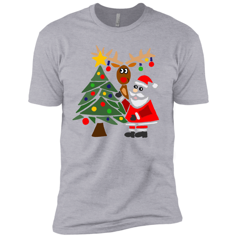funny cute santa claus and christmas reindeer  T-Shirt