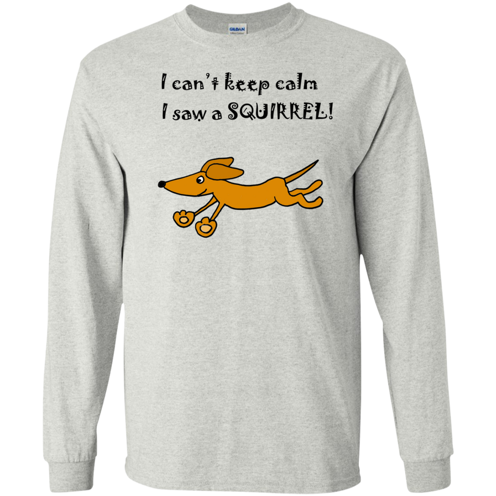 funny dachshund dog chasing dog keep calm cartoon T-Shirt