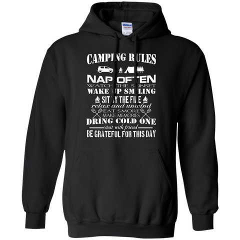 camping rules wake up smiling nap often relax T-Shirt