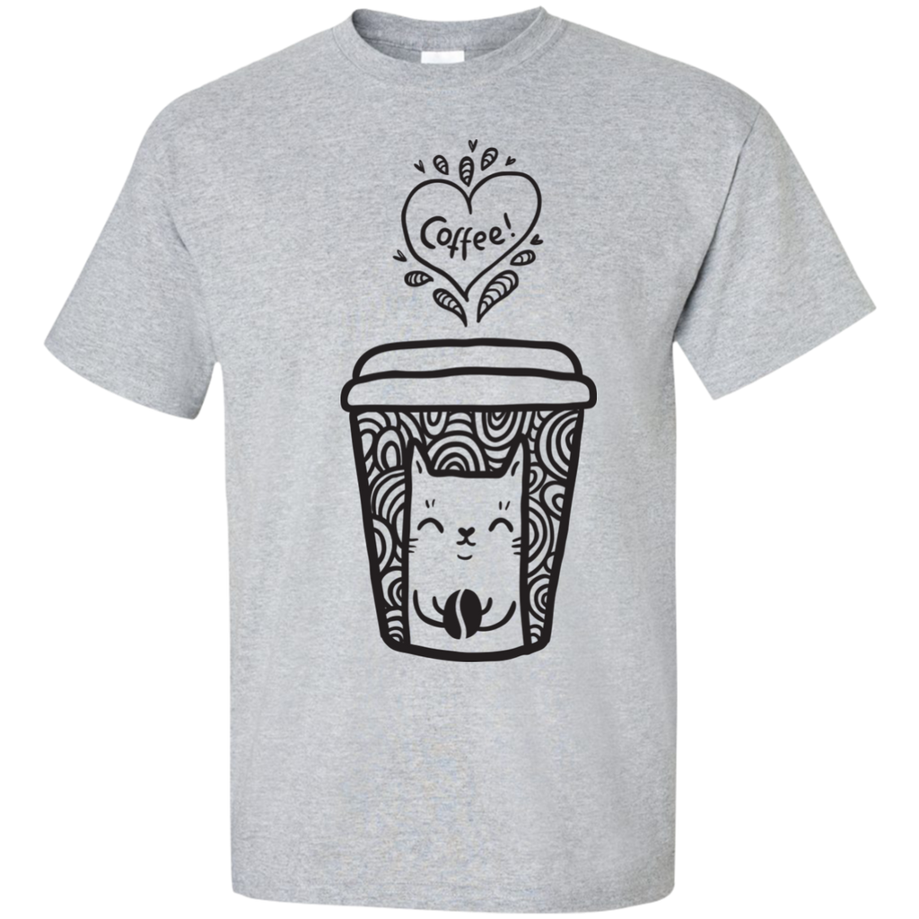 doodle coffee cat t- T-Shirt