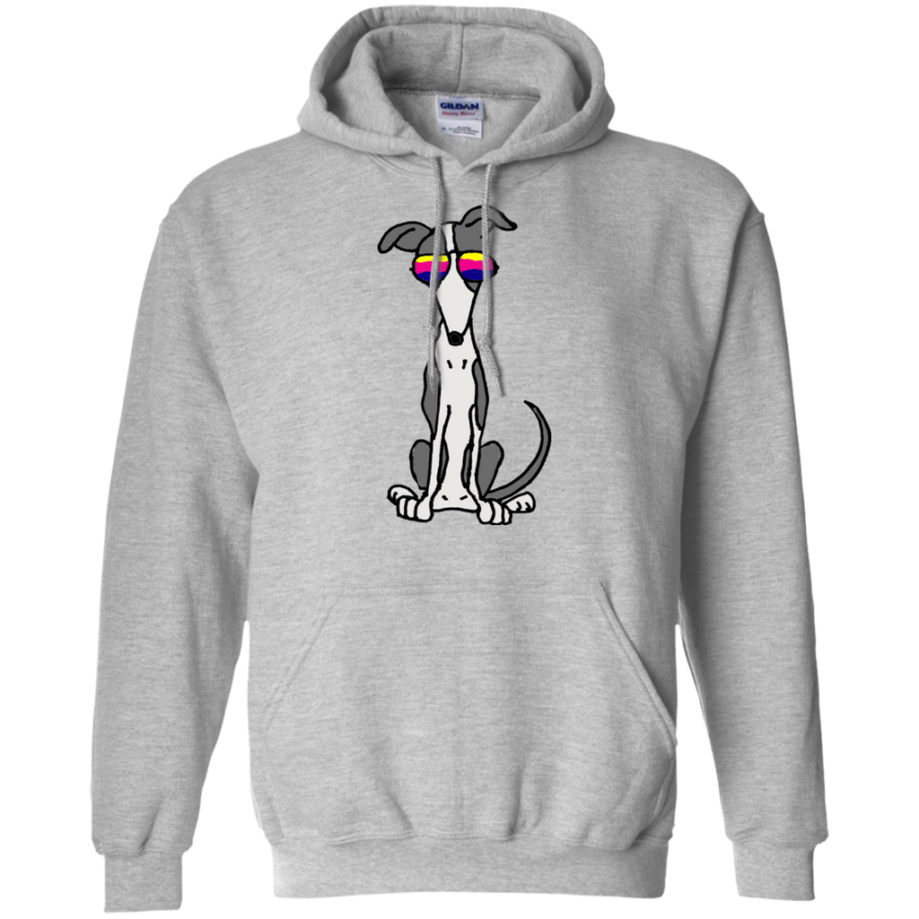 cool funny grey and white greyhound dog in sunglasses T-Shirt