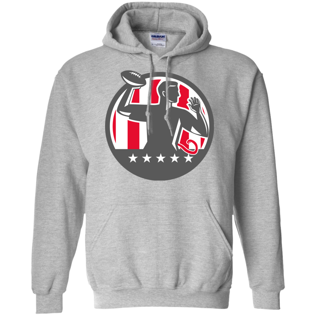 flag football qb player passing ball circle retro sweatshirt T-Shirt