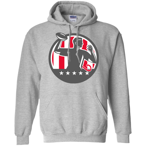 flag football qb player passing ball circle retro sweatshirt T-Shirt