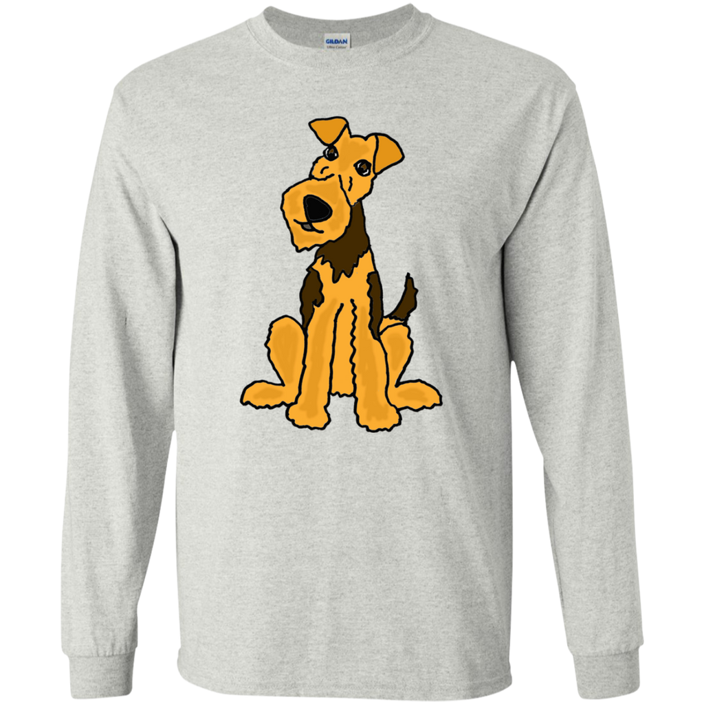 funny funky airedale puppy dog original art T-Shirt