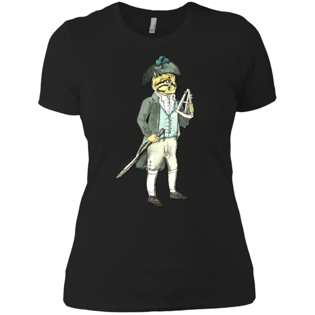 captain cat with a sword and sextant t- T-Shirt