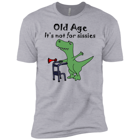 funny cool t-rex dinosaur using walker old age art T-Shirt