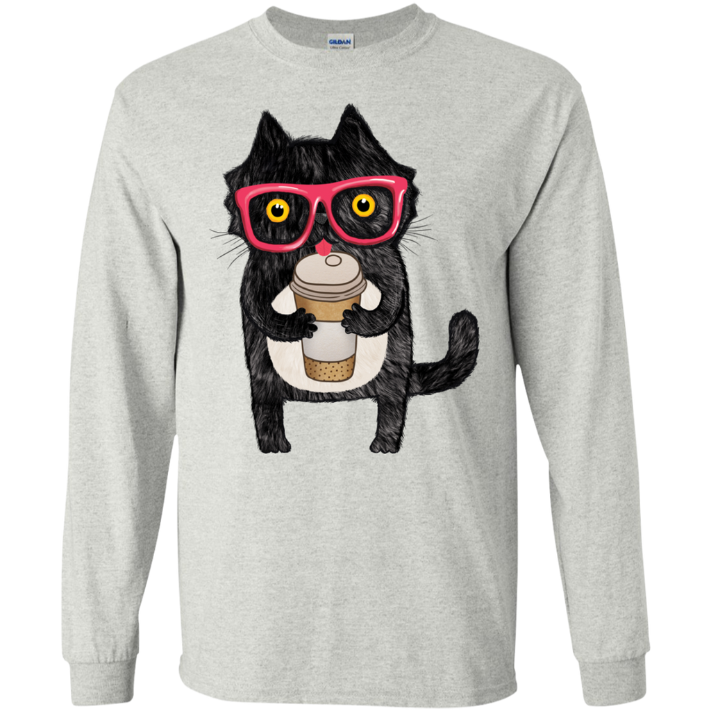 black coffee cat  t- T-Shirt