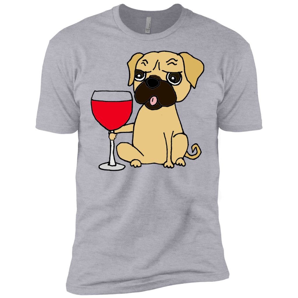 funny cool pug dog drinking red wine T-Shirt