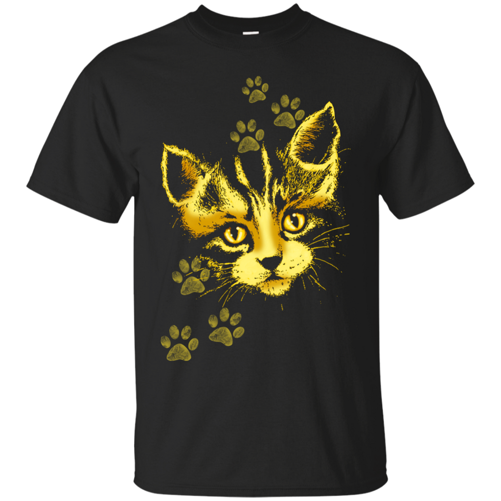 cute cat portrait with paws prints sweatshirt T-Shirt