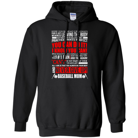 baseball mom, never give up T-Shirt