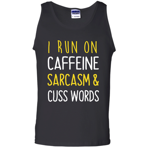 i run on caffeine sarcasm and cuss words T-Shirt