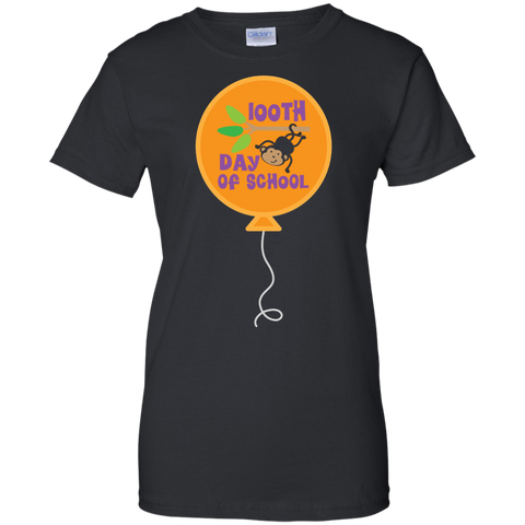 100 th day of school with monkey funny t T-Shirt