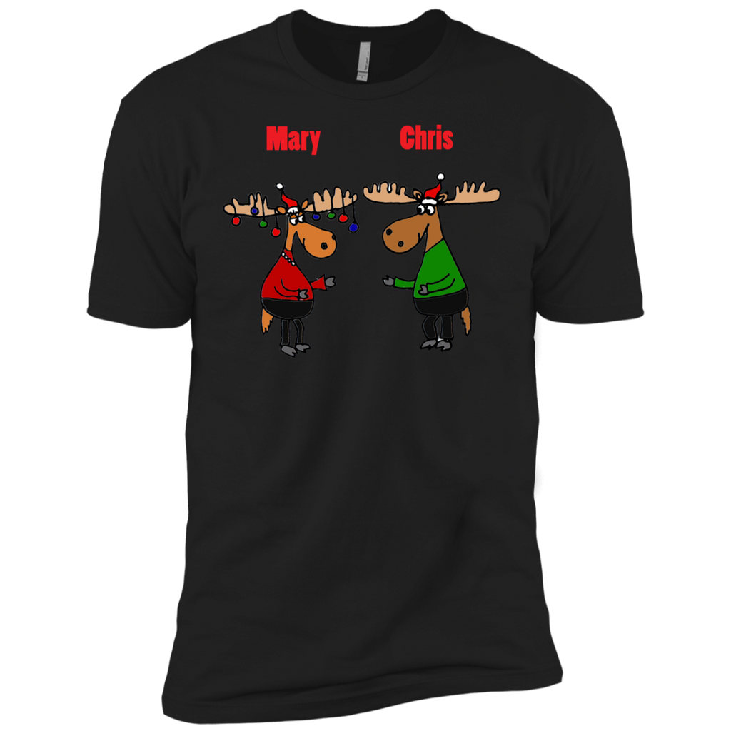 cool funny mary and chris moose christmas cartoon sweater T-Shirt