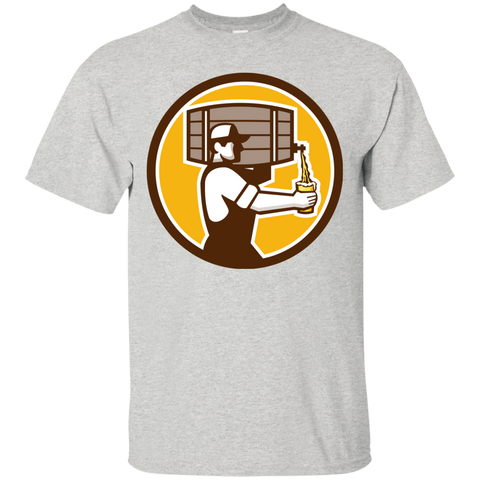 bartender carrying keg pouring beer circle retro T-Shirt