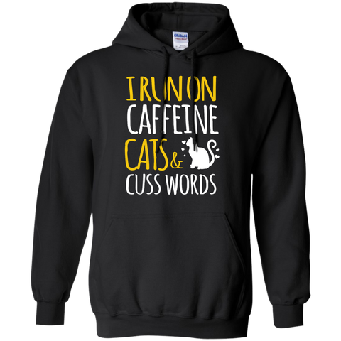 i run on caffeine cats & cuss words T-Shirt