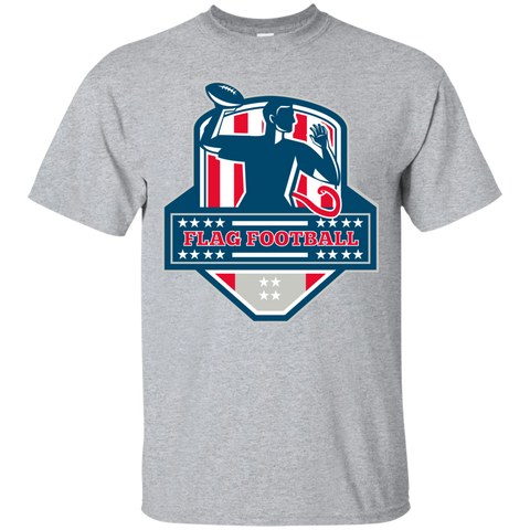 flag football qb player passing ball crest retro sweatshirt T-Shirt