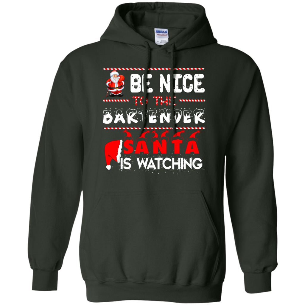 be nice to the bartender santa is watching T-Shirt