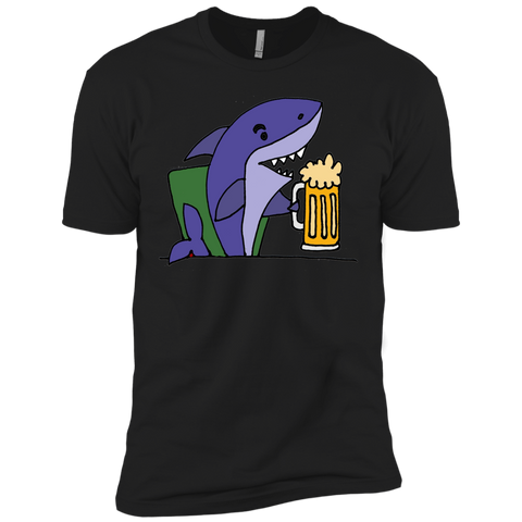 funny cool shark drinking glass of beer T-Shirt