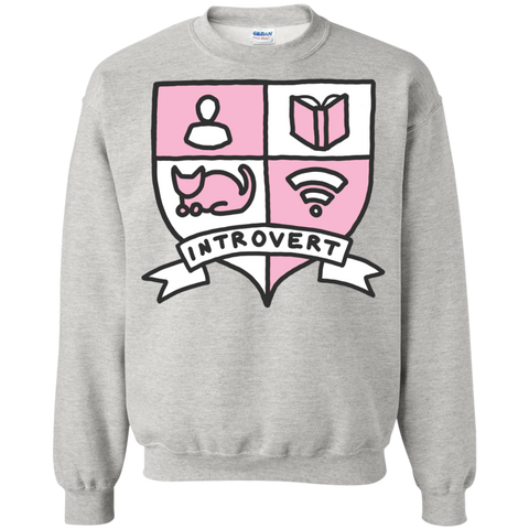 introvert reading book wifi cats awkward crest sweatshirt T-Shirt