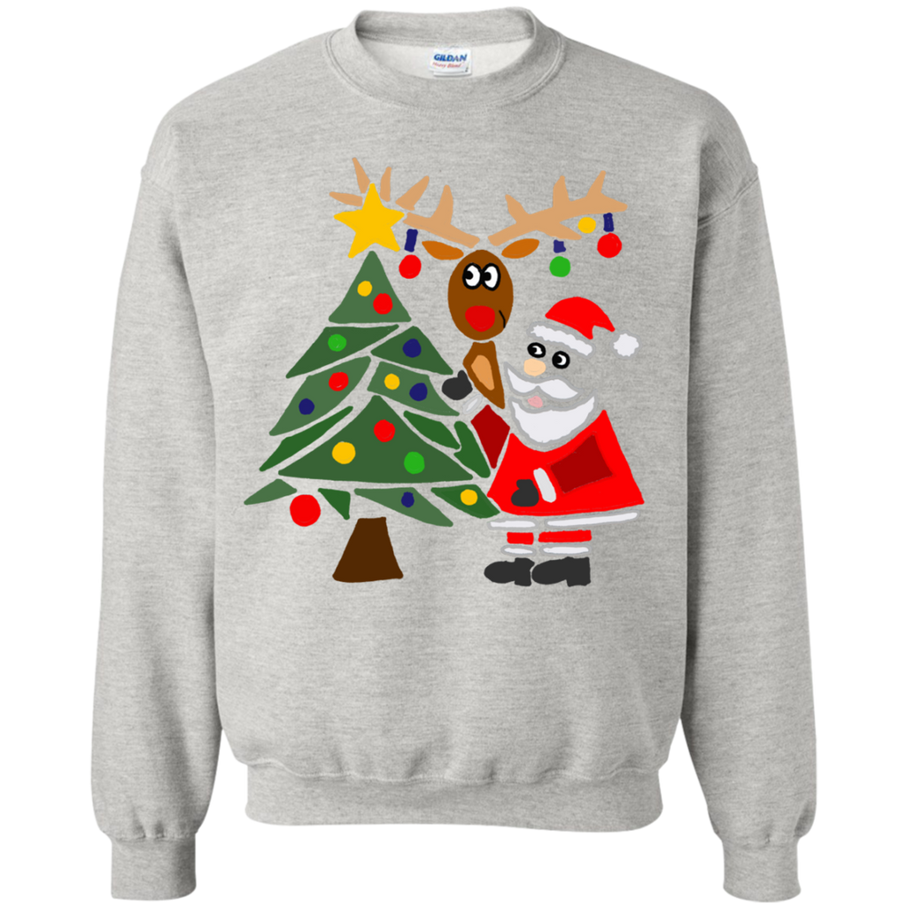 funny cute santa claus and christmas reindeer  T-Shirt