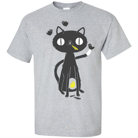 black cat art print  t- T-Shirt