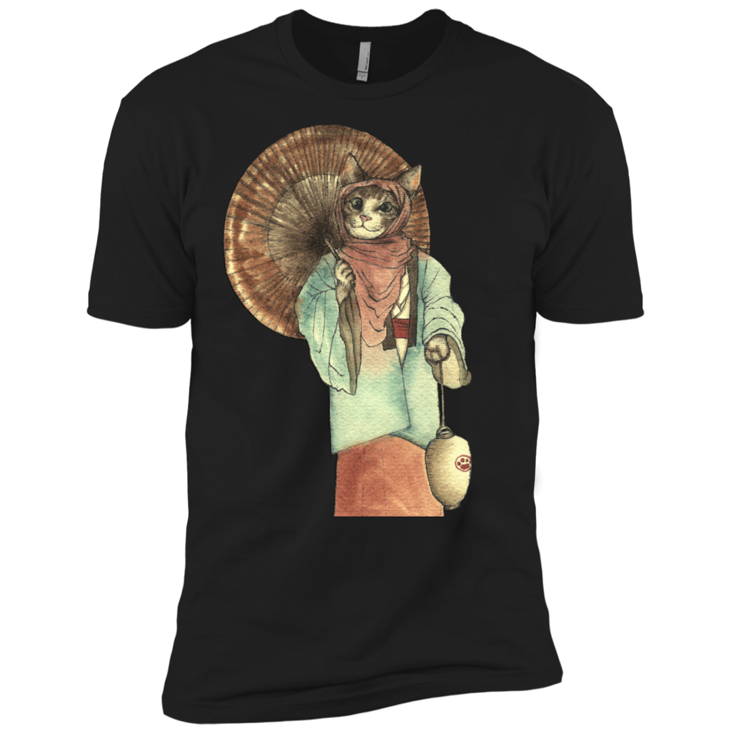 japanese umbrella cat with lantern t- T-Shirt