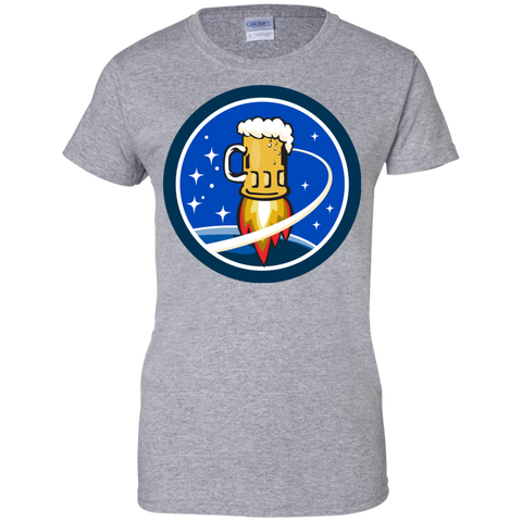 beer mug rocket ship space circle retro T-Shirt