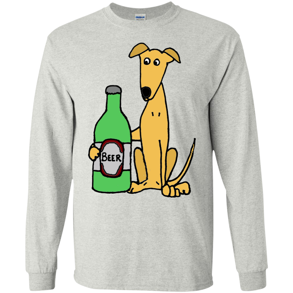 cool funny greyhound dog with large beer T-Shirt