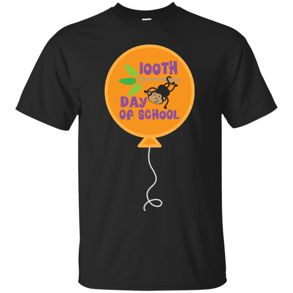 100 th day of school with monkey funny t T-Shirt