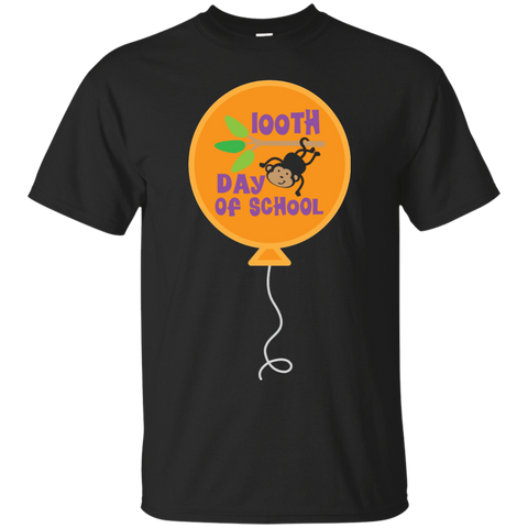 100 th day of school with monkey funny t T-Shirt