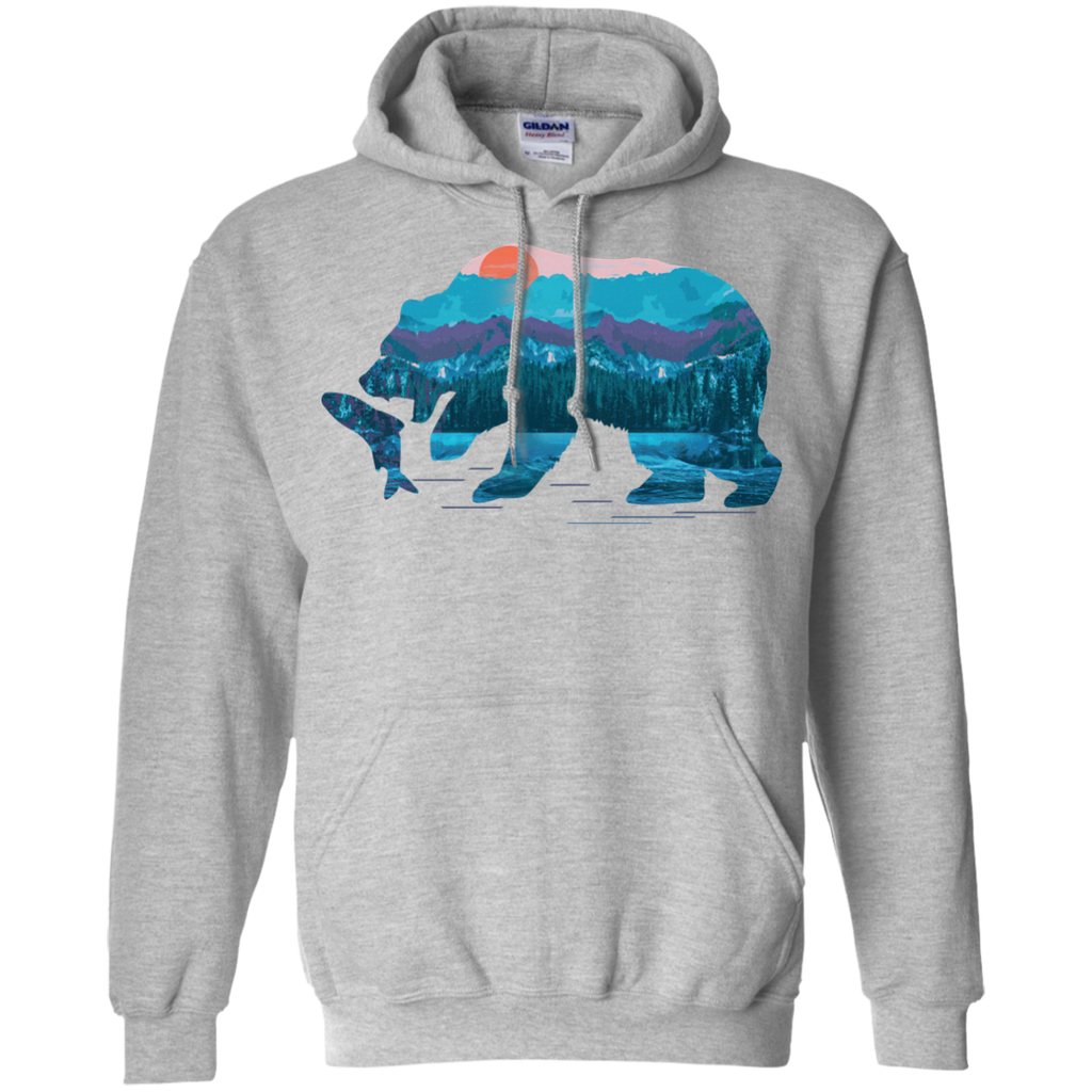 fishing bear down the mountain lake T-Shirt