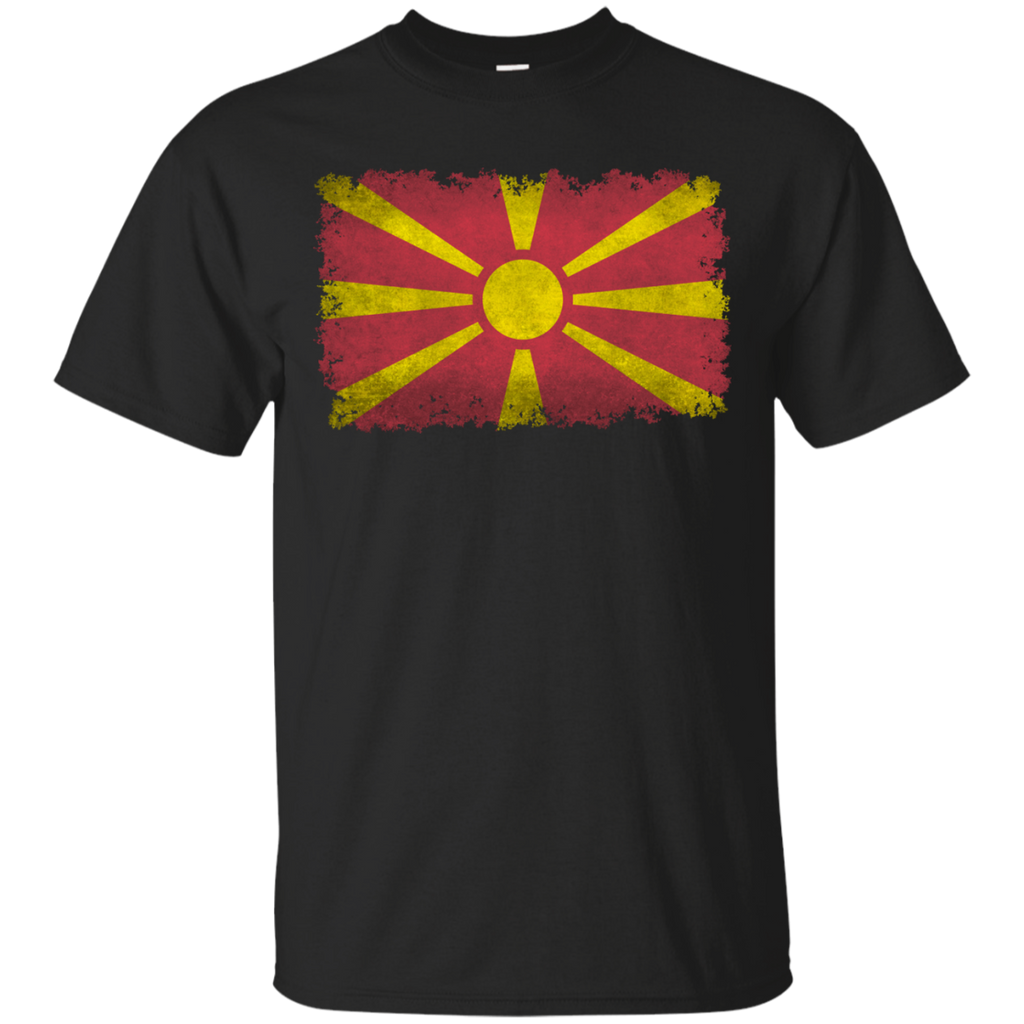 flag of macedonia in vintage retro style T-Shirt