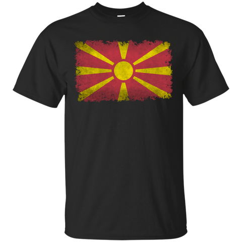 flag of macedonia in vintage retro style T-Shirt