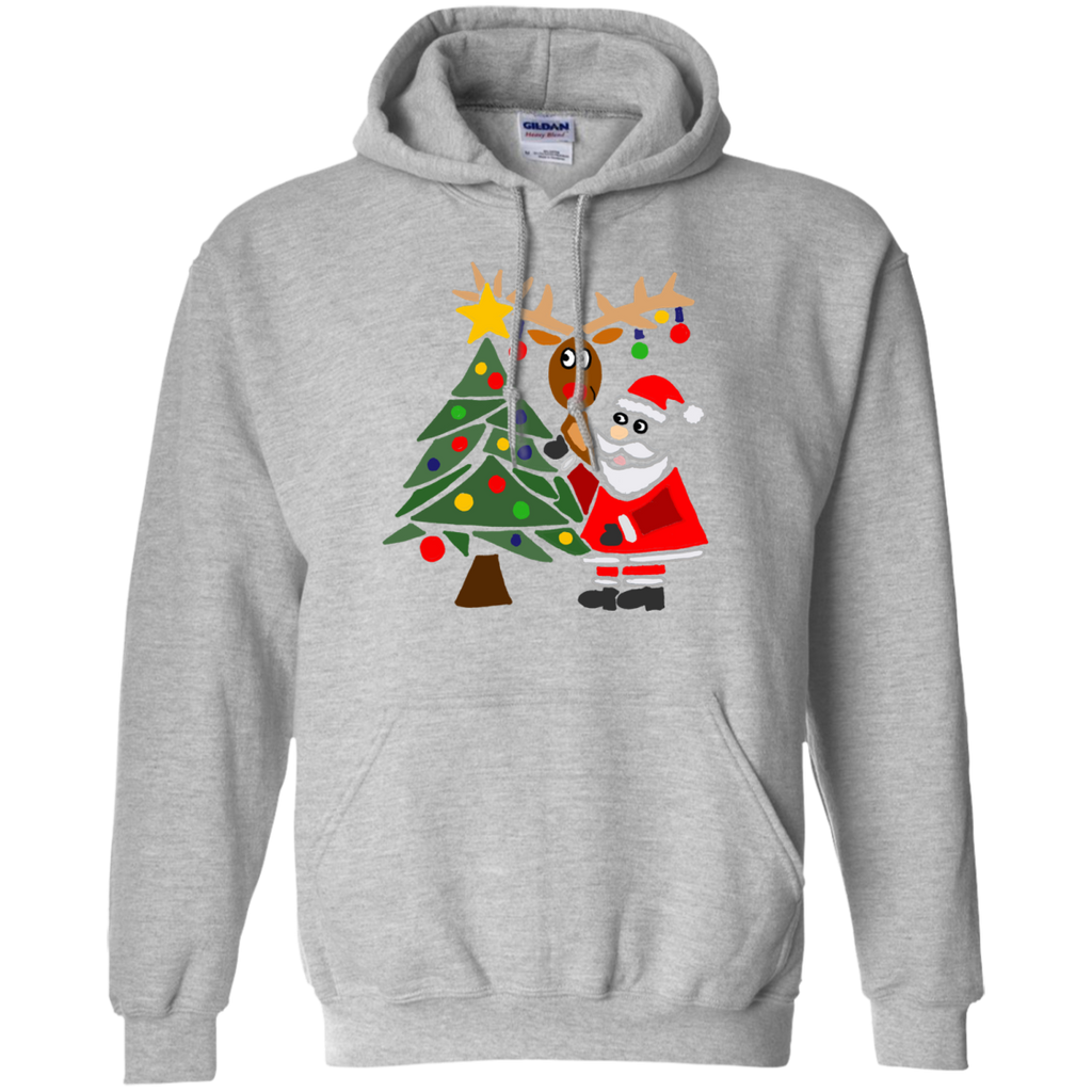 funny cute santa claus and christmas reindeer  T-Shirt