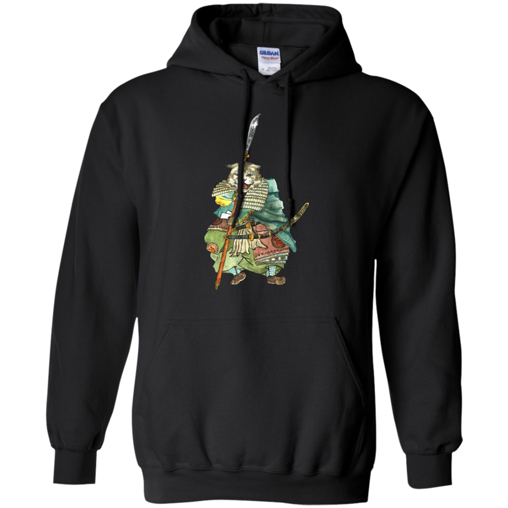 japanese samurai cat with two swords t- T-Shirt