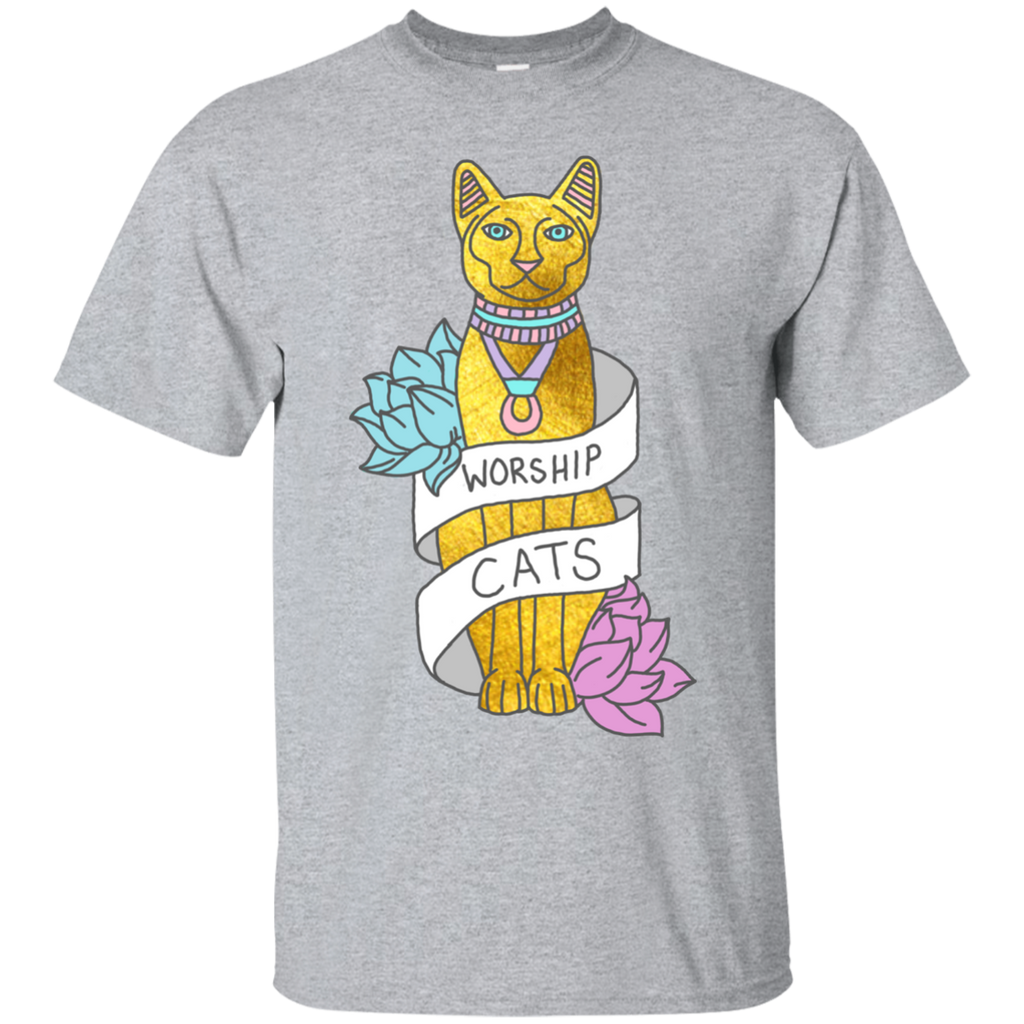cats egypt pyramid gold kitten pets tabby tumblr gold typography sweatshirt T-Shirt