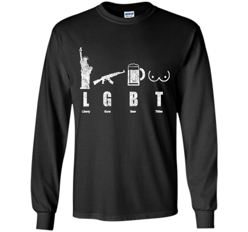 Liberty Gun Beer Funny America LGBT Hot T-Shirt