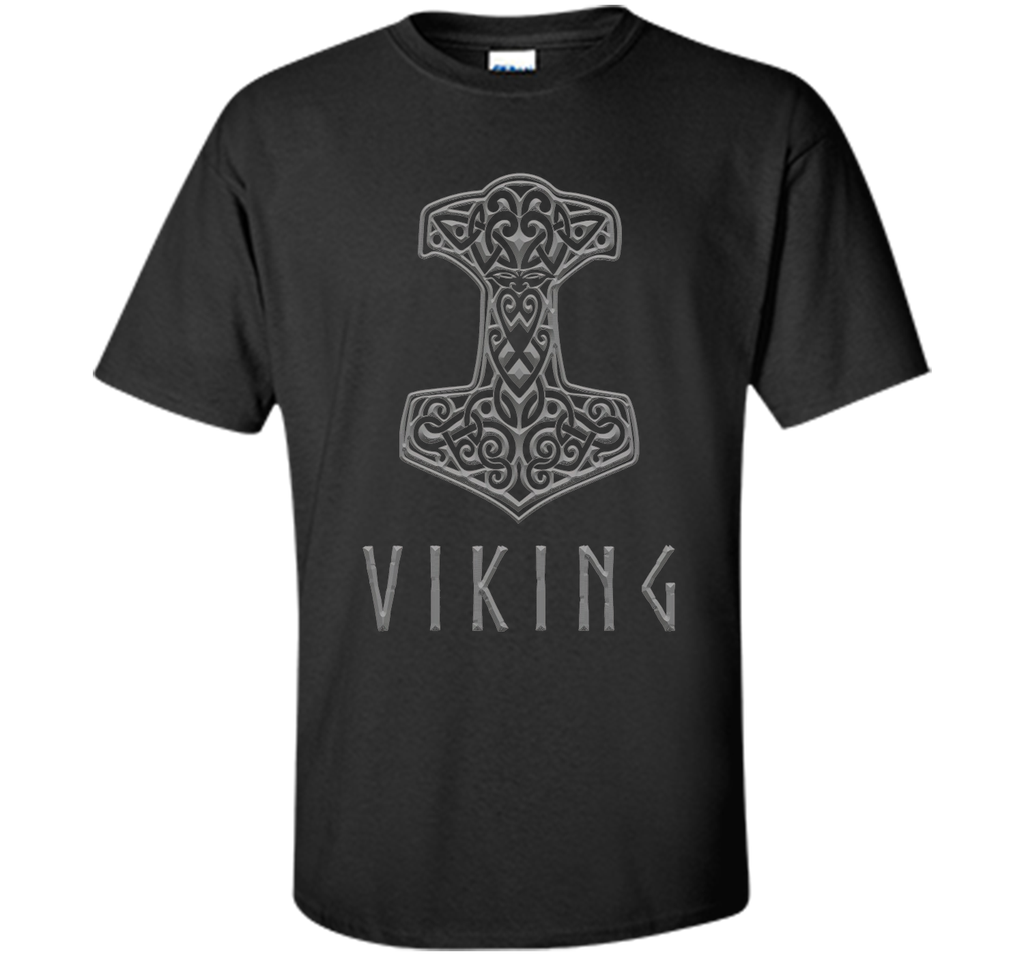 Thor's Hammer Mjolnir and Viking Silver T-Shirt