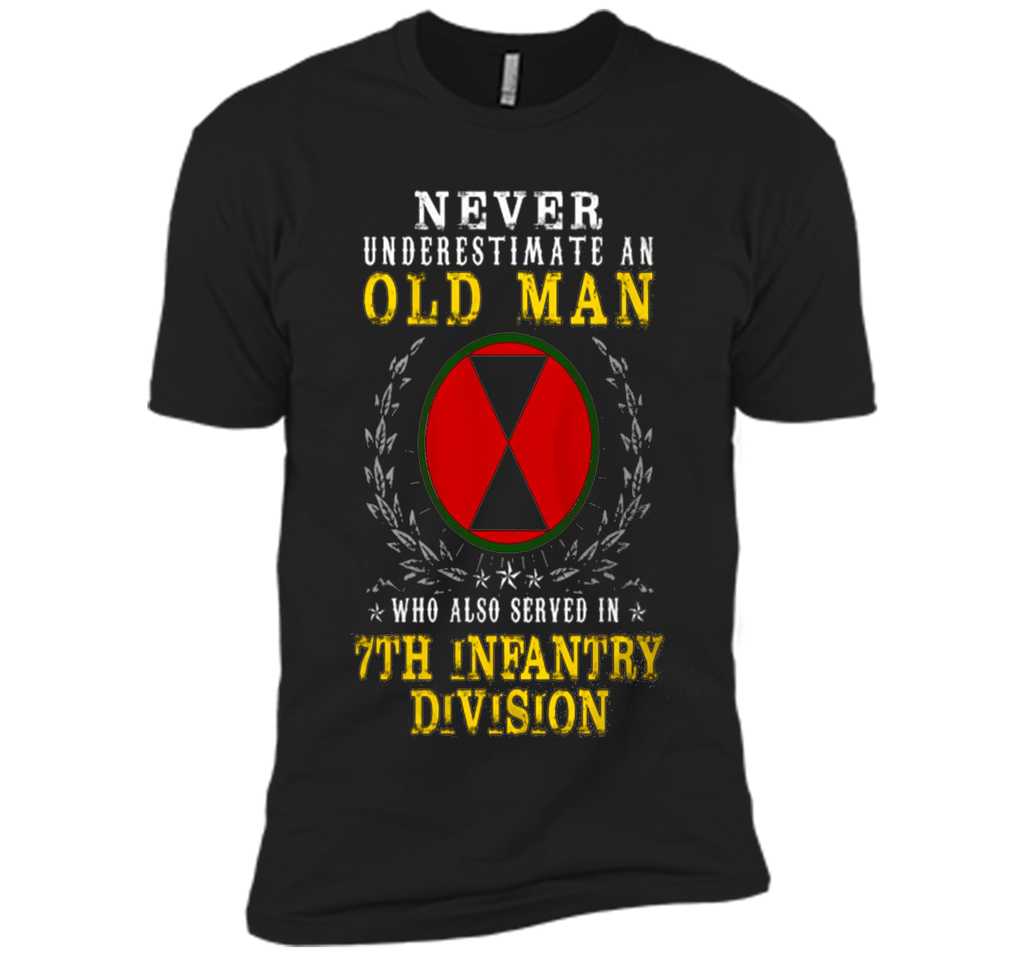 Never Underestimate A Man Serve In 7th Infantry Division Tee