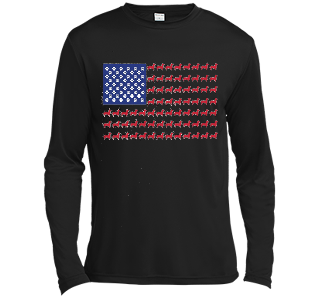 Dachshund T-Shirt - Cute American Flag 4th of July
