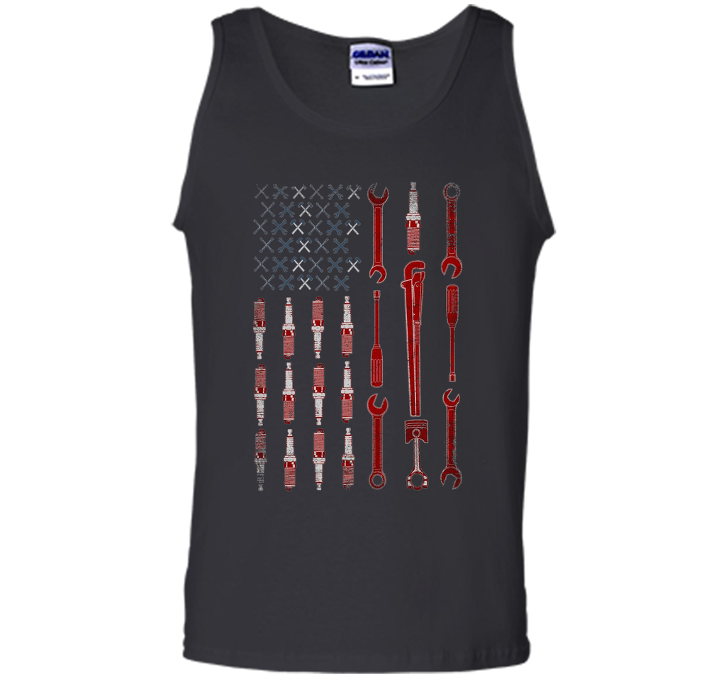 Mechanic Shirt: The Official Mechanic USA Flag T-Shirt