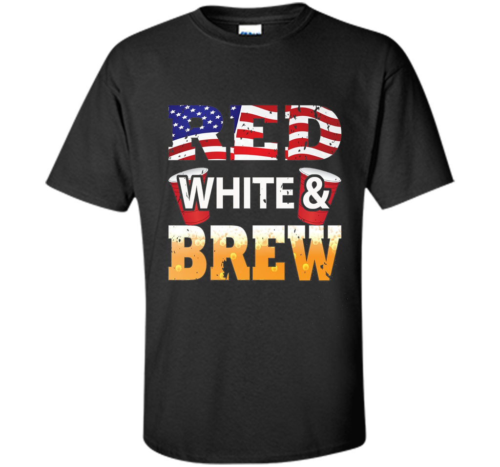 Red White and Brew Grunge flag t-shirt