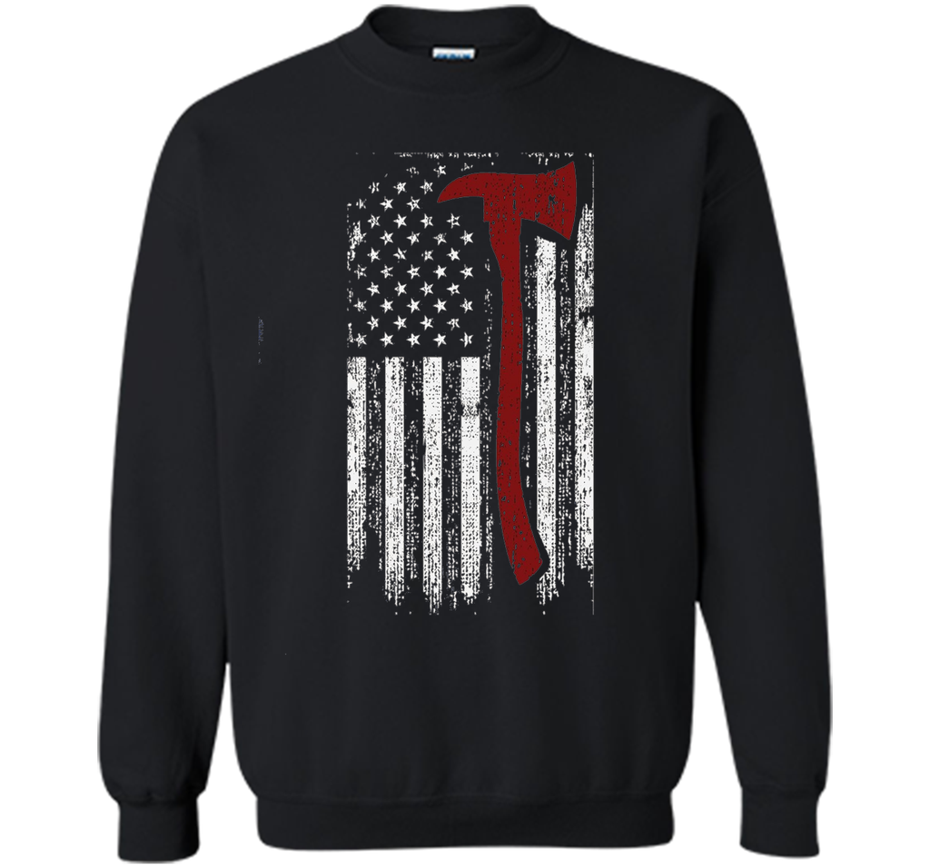 Distressed Firefighter Red Line USA Flag Graphic Shirt