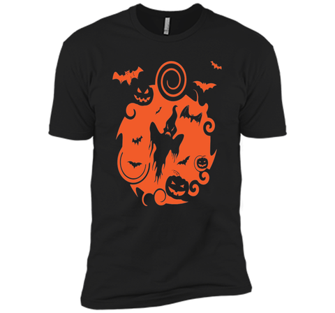 Abstract Halloween Pumpkins Bats Ghost Scene Tee Shirt shirt