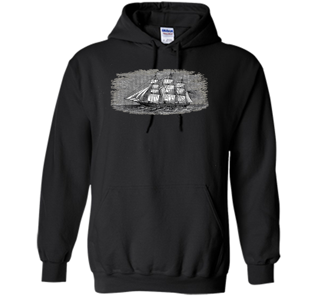Antique vintage sailing ship Navy frigate pirate clipper tee