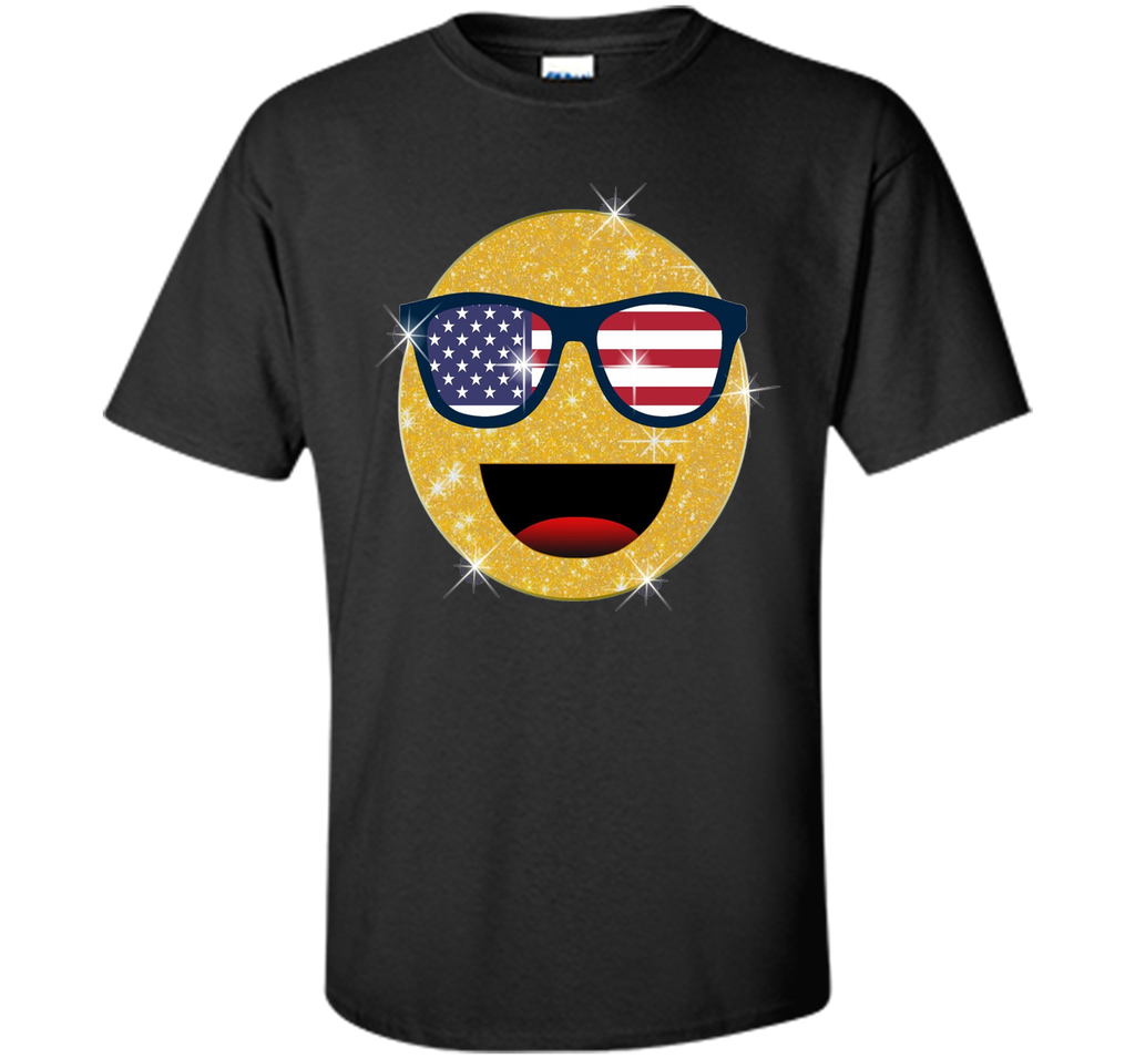 Emoji Shirts Funny 4th of July Sunglasses Emoji T-Shirt