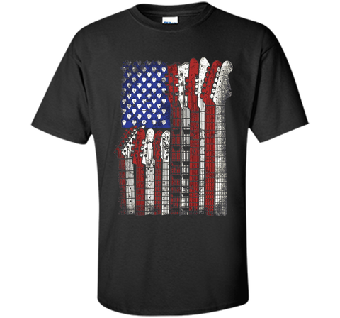 Guitar T Shirt US flag rock playable for men women