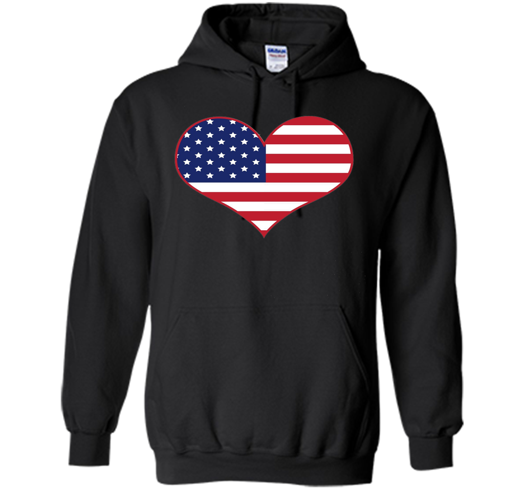Happy Independence Day - American Flag Heart T-shirt